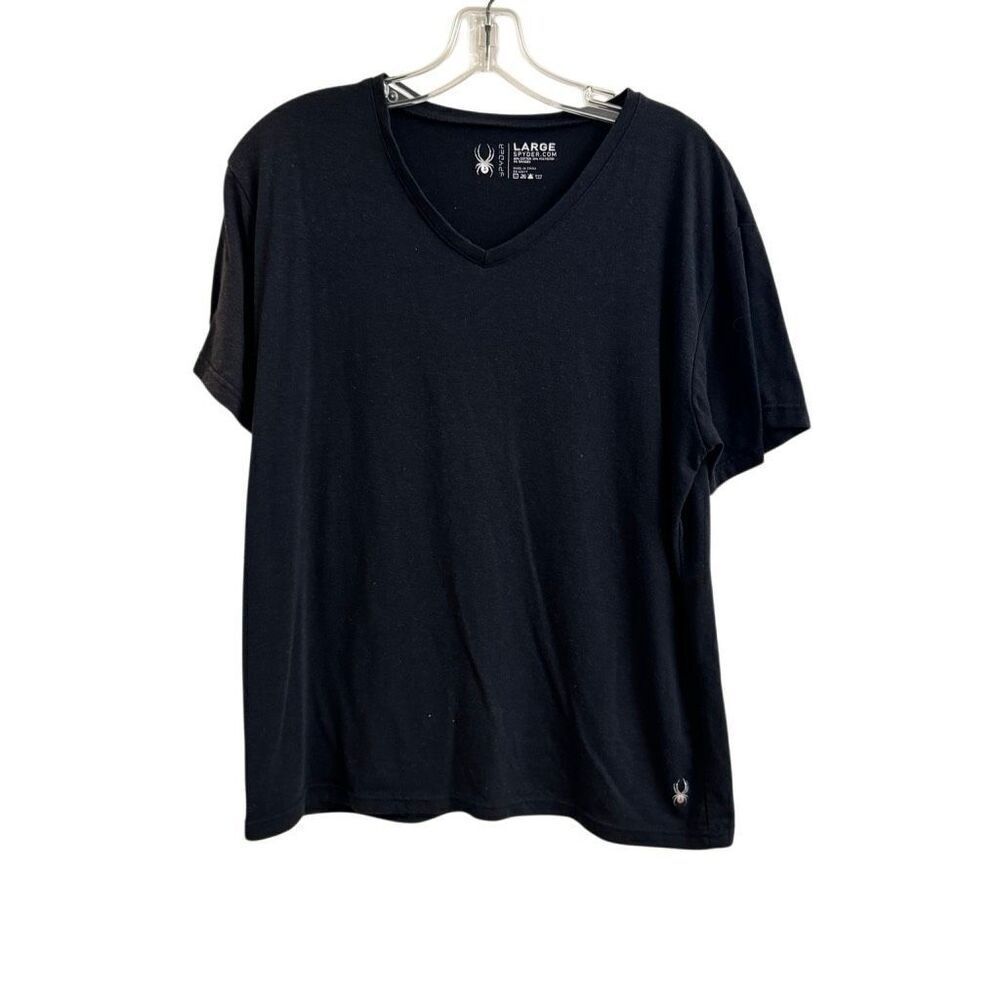 Spyder Black V-neck Tee Size Large